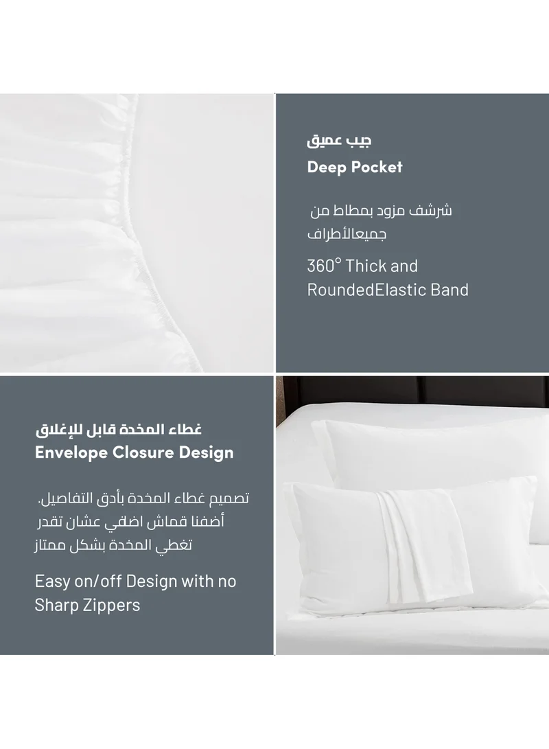 Donetella Bedding Fitted Sheet - Fits 180x200 Cm For King Bed - 3 Pcs (1 Fitted Sheet and 2 Pillowcases) - 35 Cm Deep Pocket - Solid Bed Sheet