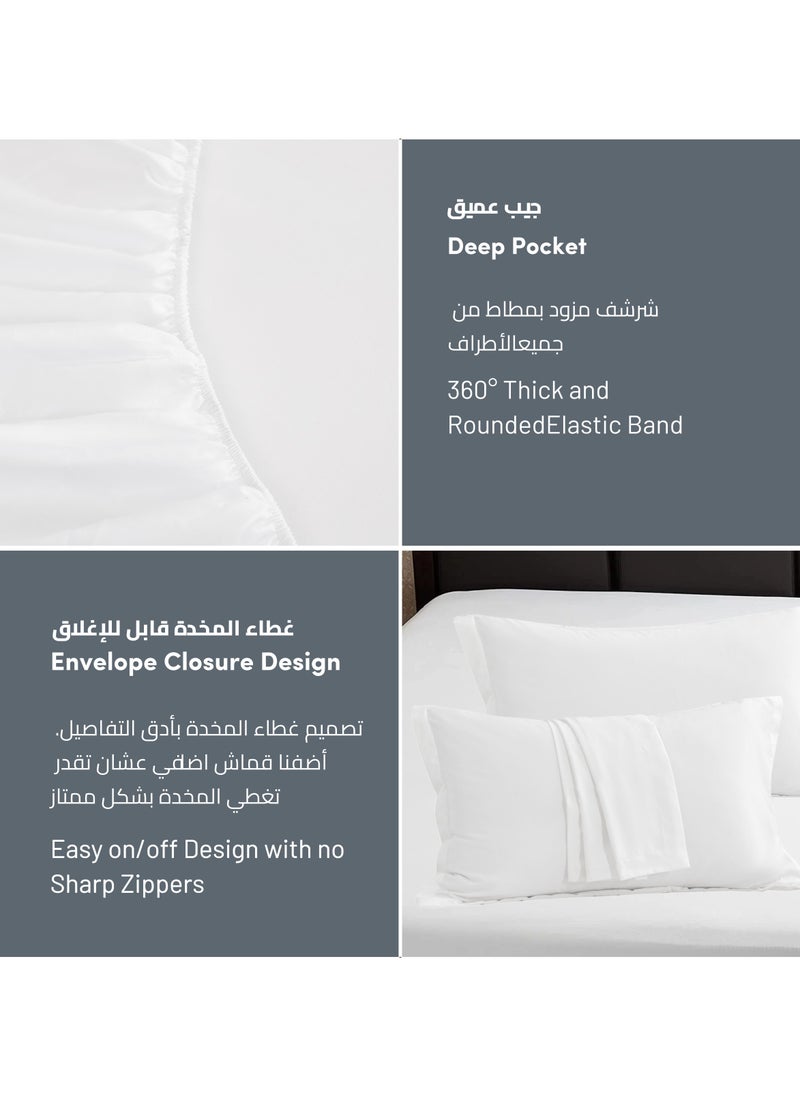 Donetella Bedding Fitted Sheet - Fits 180x200 Cm For King Bed - 3 Pcs (1 Fitted Sheet and 2 Pillowcases) - 35 Cm Deep Pocket - Solid Bed Sheet  - Image 4