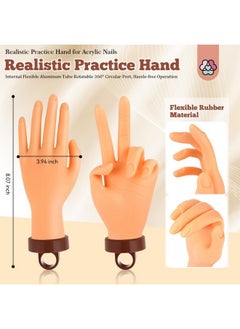 Practice Hand For Acrylic Nails: Flexible & Realistic Nail Practice Hand Mannequin Hand Silicone Nail Hand Practice With 120Pcs Nail Tips Nail Glue For Beginners Manicure Training Home - pzsku/Z499454CDFA7D876FF262Z/45/_/1730892796/0d384a7b-6cd3-42cd-ac38-b6ea528b96b7