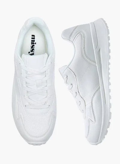 MISSY Flyknit Textured Sneakers with Lace-Up Closure