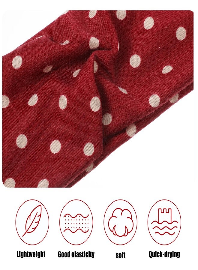 Molain 4 Pack Fashion Polka Dot Headband, Non Slip Wide Elastic Headbands Soft Fabric Hair Accessories for Women Yoga Workout and Daily Fashion - Image 5