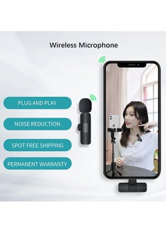 Generic Wireless Lavalier Microphone for iPhone iPad, Plug and Play Mini Mic for YouTube TikTok Live Streaming Gaming K Song Recording Auto Noise Reduction (Lightning 2)  - Image 2
