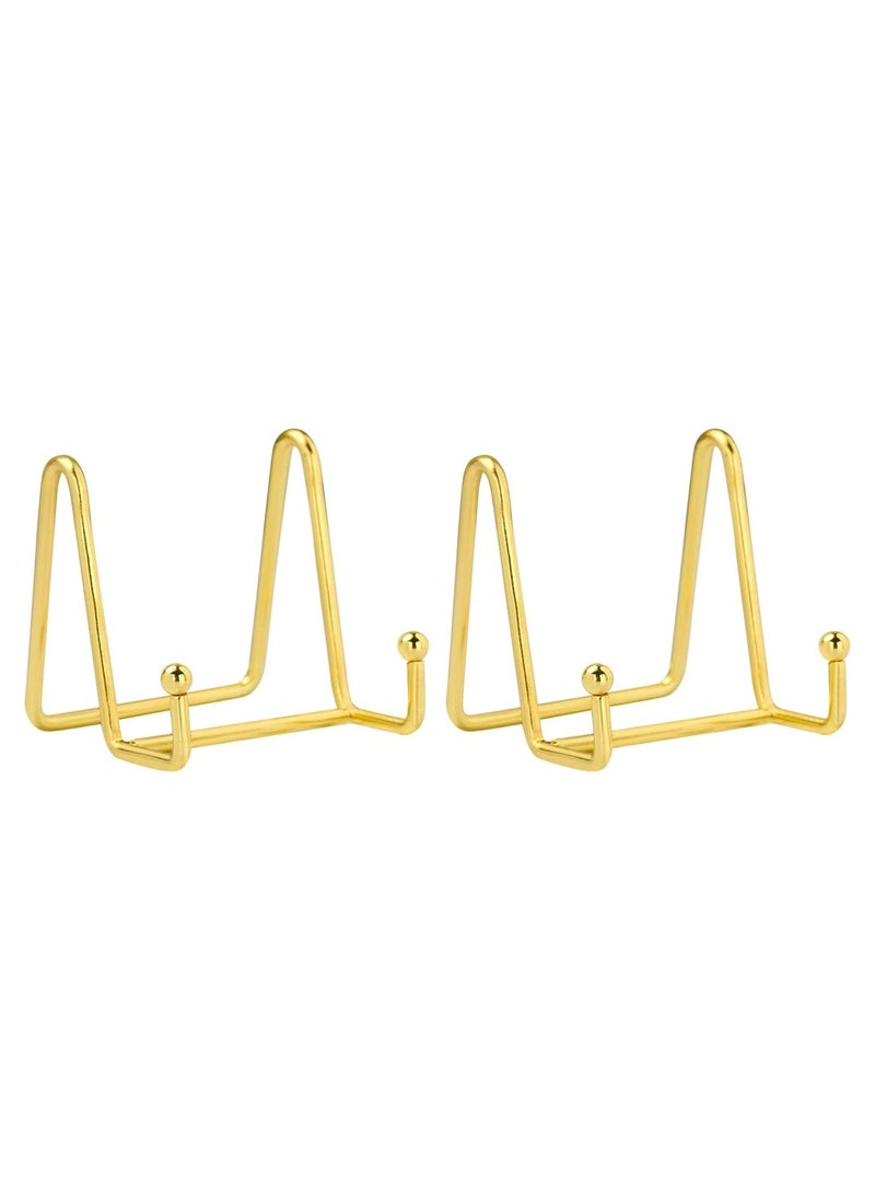 Oasisgalore Gold Decorative Plate Stand Holder Picture Frame Stand Easel Display Stand  - Image 1