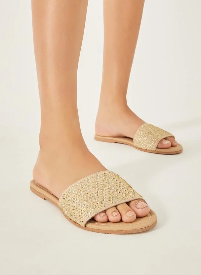 ستايلي صنادل مسطحة مزينة سهلة الارتداء