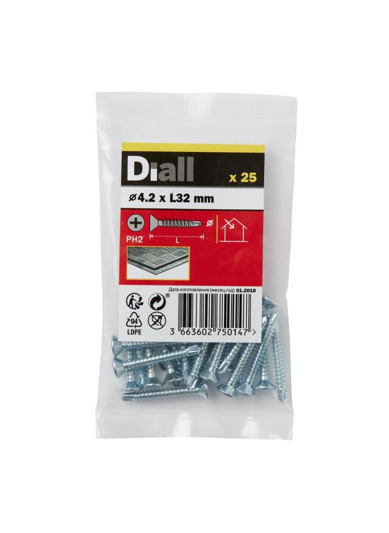 ACE Diall Carbon Steel Self Drill Screw Pack 32 x 4.2mm 25Pcs 