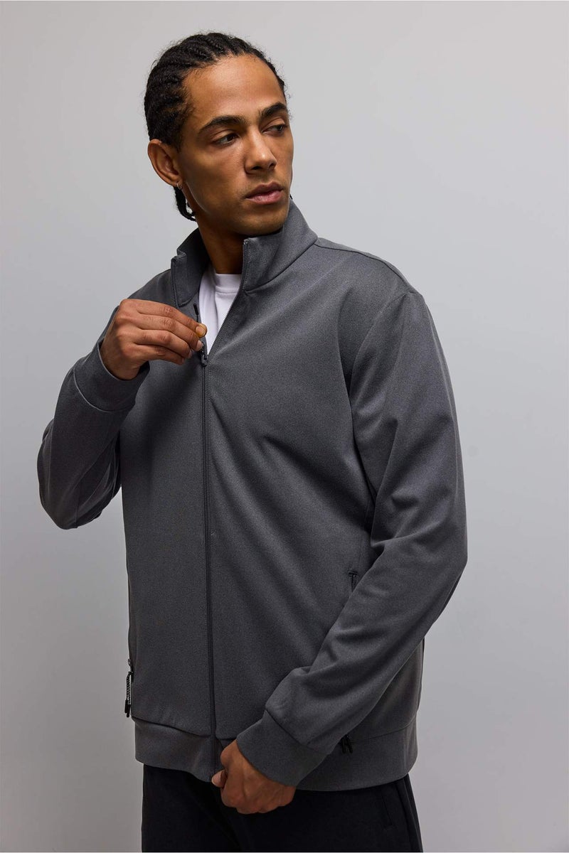 DeFacto Standard Fit High Neck Zip Up Sweatshirt - Image 3