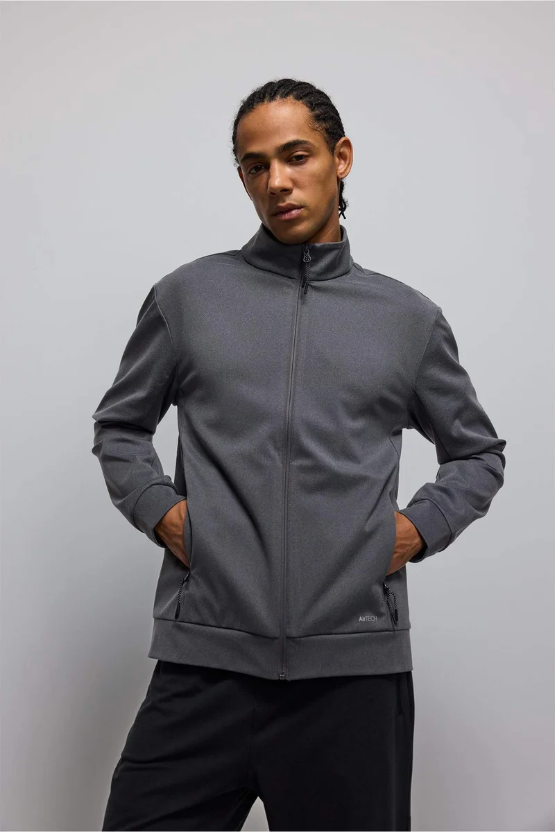 DeFacto Standard Fit High Neck Zip Up Sweatshirt