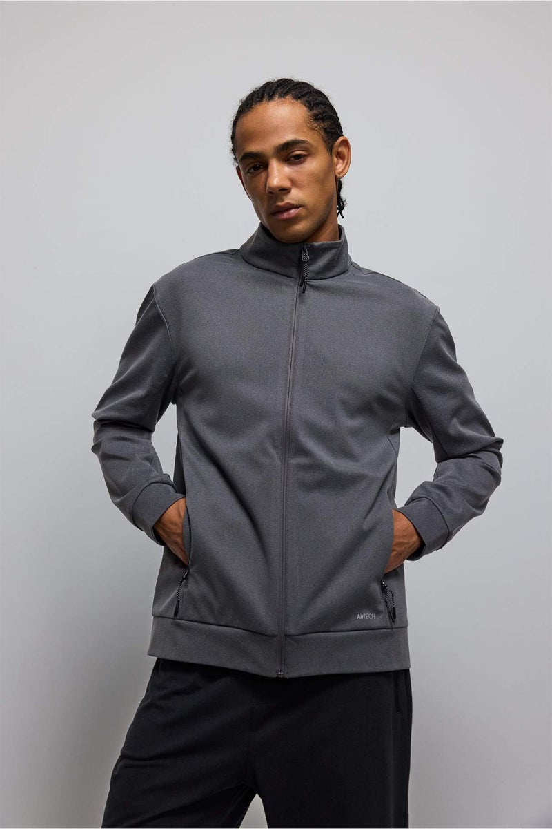 DeFacto Standard Fit High Neck Zip Up Sweatshirt - Image 1