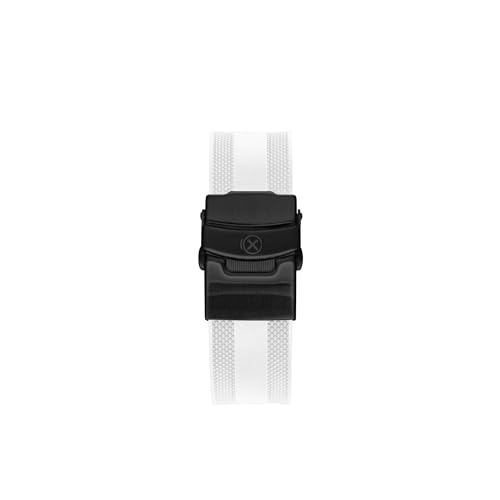 INO Design StrapXPro(SMX02A) Watch Band 21mm Curved-end Rubber Watch Strap Replacement for Seiko Prospex Speedtimer SSC911, SSC913, SSC915, SSC927, SSC929, SSC931, SSC935, SSC939, SSC941, SSC943, SSC945, SSC947 (White with Black Clasp) - Image 3