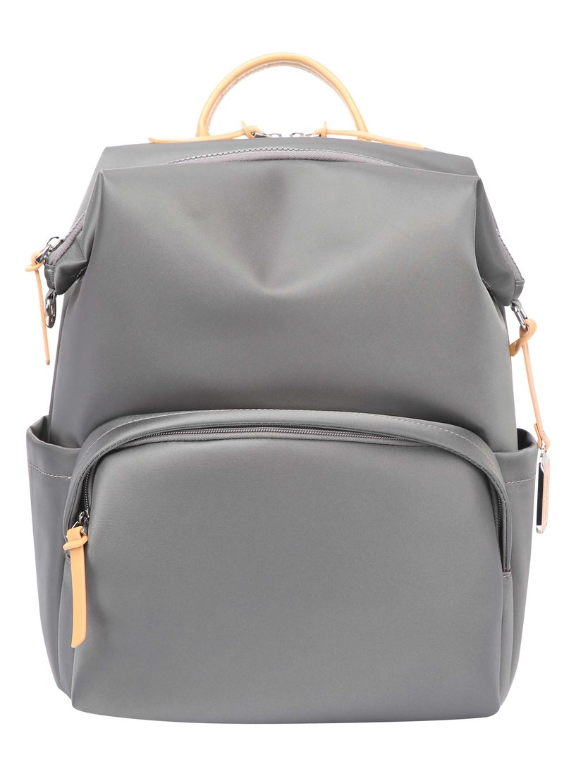 بوباي BOPAI Professional Lady Water Resistant  Backpack - Premium Laptop Carry Bag for Business and Travel with Luggage Strap -BO-LB791-Grey - Image 2