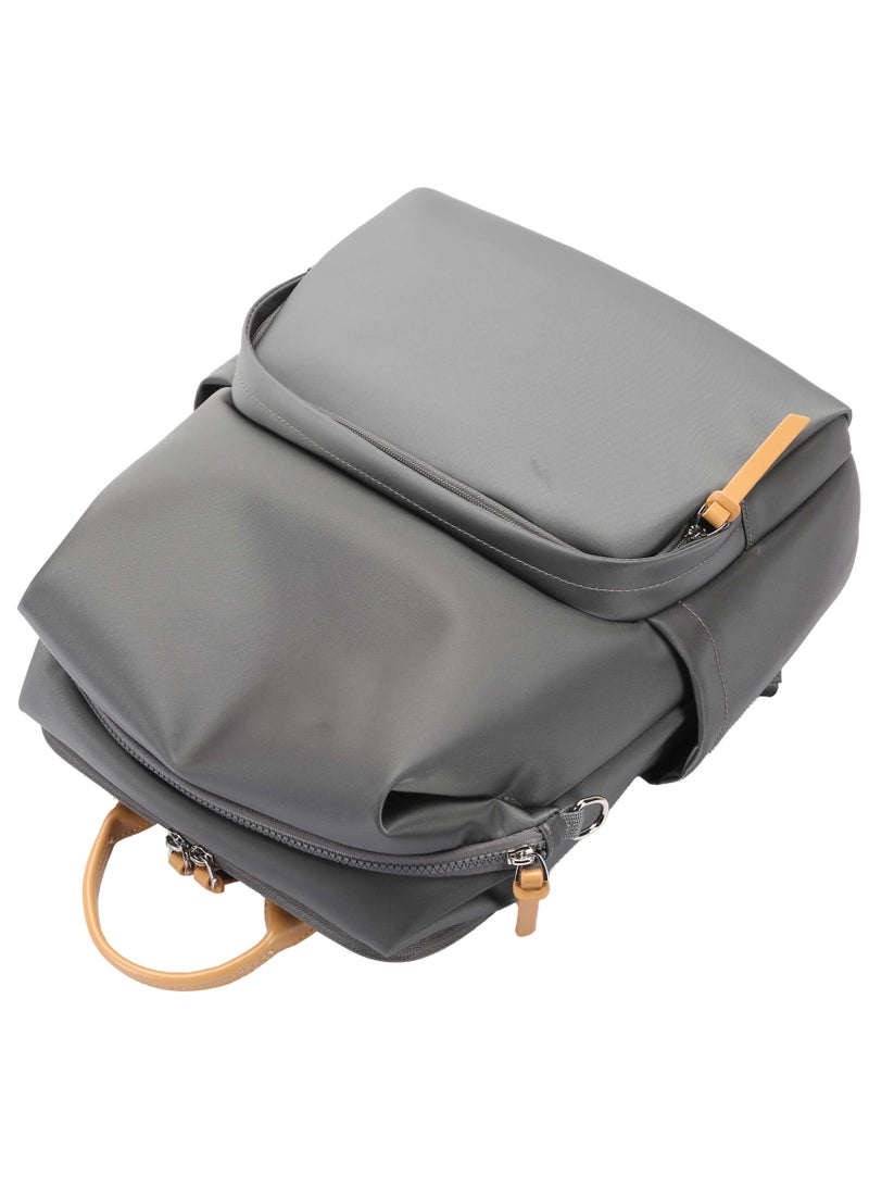 بوباي BOPAI Professional Lady Water Resistant  Backpack - Premium Laptop Carry Bag for Business and Travel with Luggage Strap -BO-LB791-Grey - Image 5