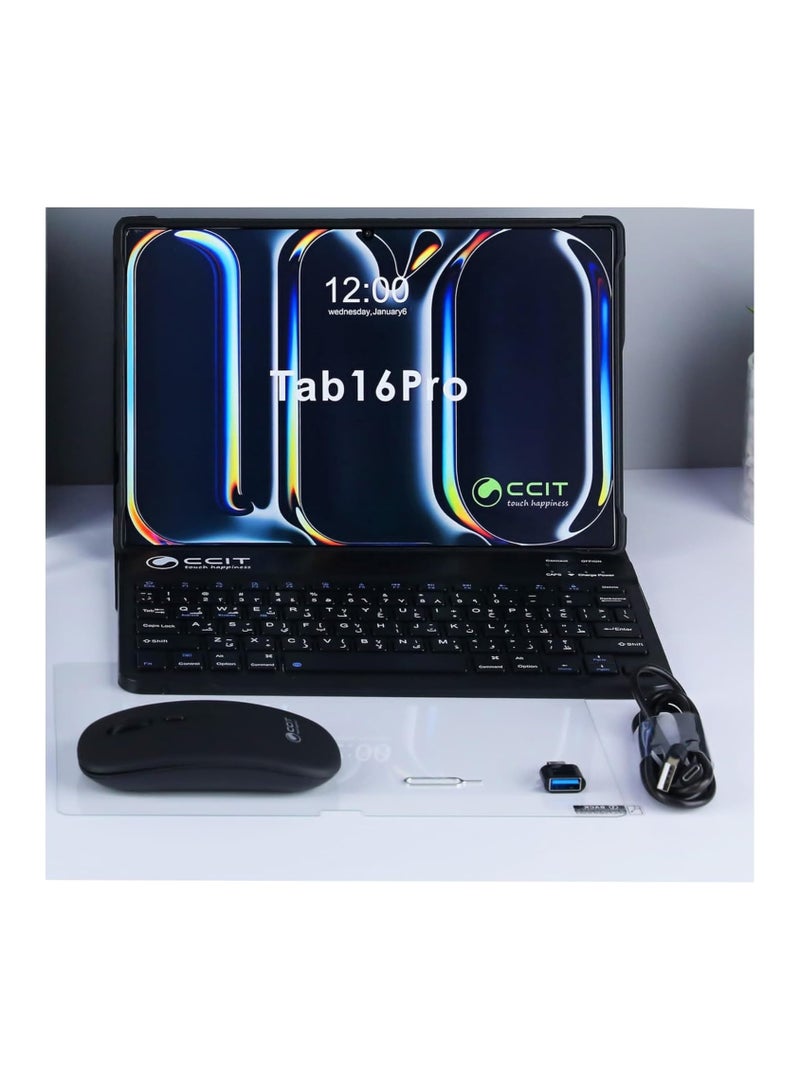 CCIT Tab 16 Pro 10.1 Inch HD Android Tablet 16GB RAM 1TB ROM 10000 mAh Battery with Keyboard and Accessories Black - Image 5