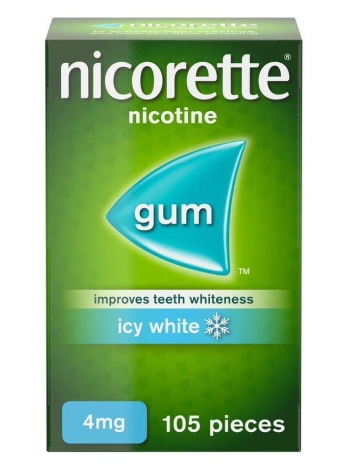 Nicorette	Icy White 4mg Gum 105 Pieces - Image 1
