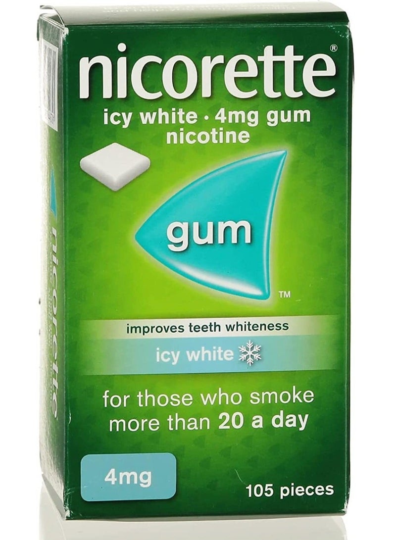 Nicorette	Icy White 4mg Gum 105 Pieces - Image 2