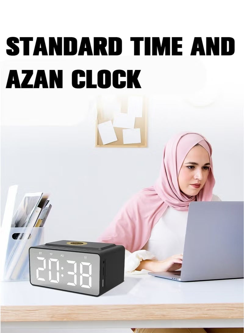 تلواح سماعة قرآن مسلم مع منبه أذان، ساعة منبه إسلامية للطاولة مع تذكير رقمي بأوقات الصلاة، هدية رمضان، ساعة منبه للصلاة - Image 4