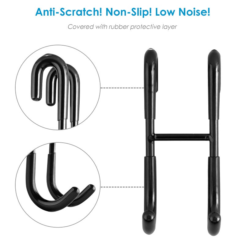 Simtive Shower Door Hooks (2-Pack), Towel Hooks for Bathroom Frameless Glass Squeegee Hooks, Black - Image 2