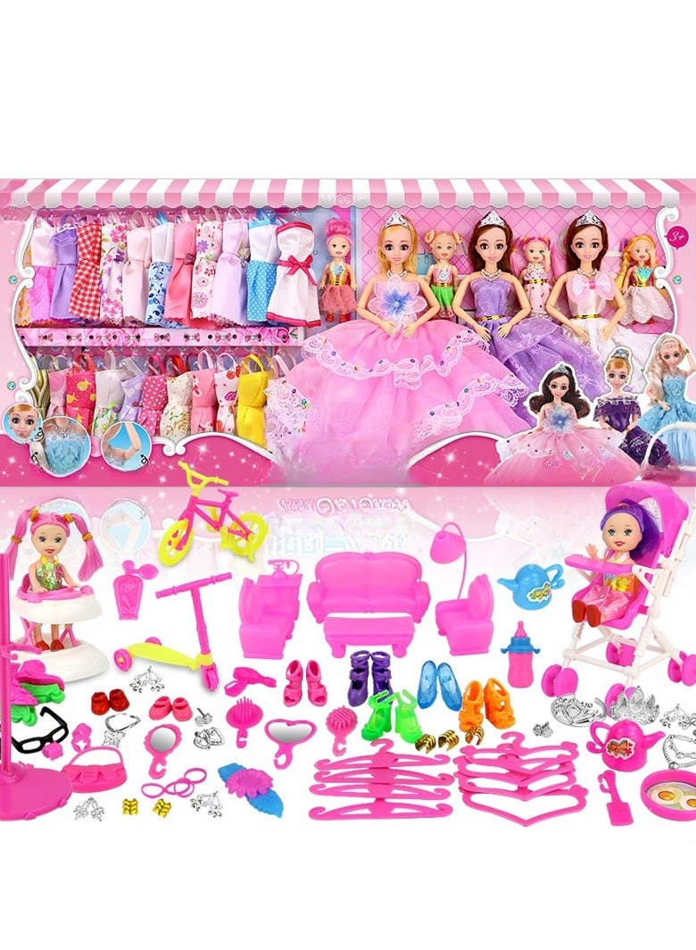 Children's Dress up Doll Set Gift Box, Girl Princess Dream Wardrobe - Image 1
