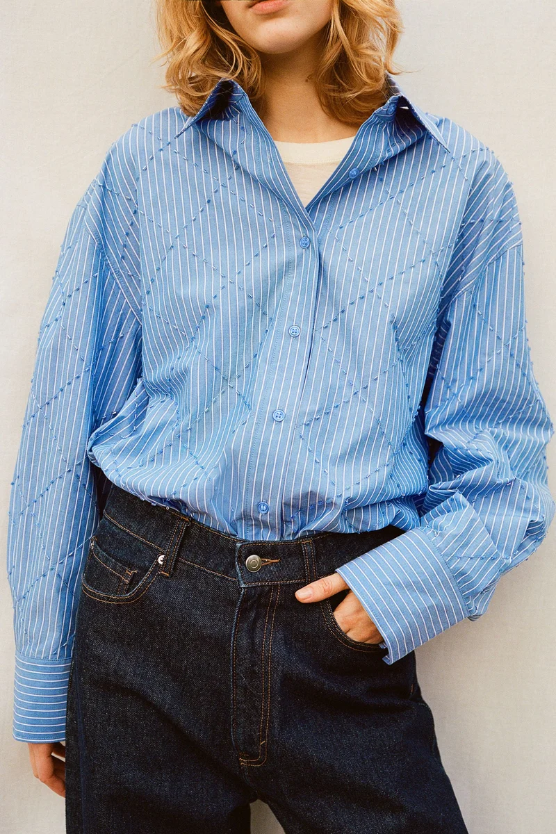 H&M Embroidered cotton shirt