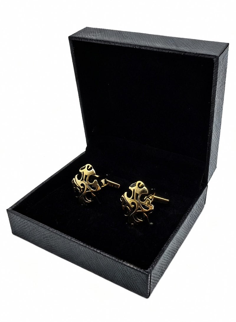 DB Innov. Cufflinks, Golden Premium Vintage Type Cufflinks, 2 PCS for One Set Premium Copper Jewelry Specially Design for Men's Shirt Wedding Business Gift with Delicate Package Box. - Image 4