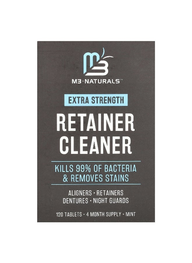 M3 Naturals M3 Naturals, Retainer Cleaner, Extra Strength, Mint, 120 Tablets  - Image 1