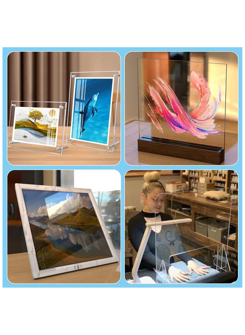 TPGP 2 Pieces 12" x 16"Acrylic Sheet Clear  1/8”Thick (3mm) Transparent Plastic Plexi Glass Board with Protective Paper for Signs, Clear Acrylic Sheet Plastic Sheeting - Image 4