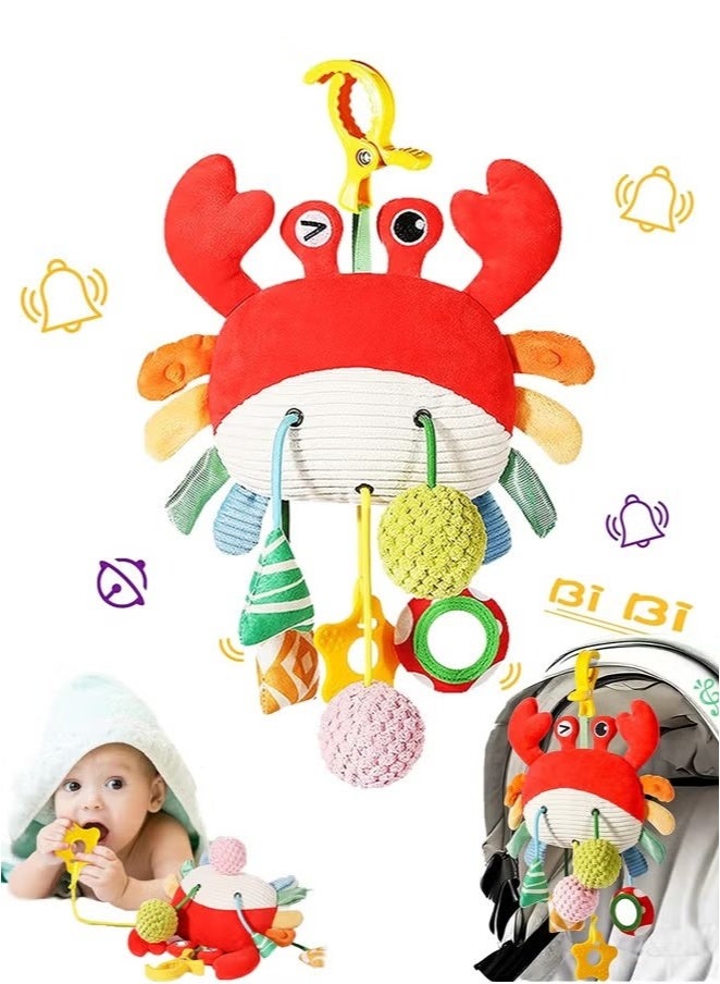 Ailily Baby Stroller Rattle Pendant, Car Seat Toys For Babies 0-6 Months, Crab Stroller Toy With Clamp, Best Baby Ideal Gift For Ages 0 And Up - Image 1