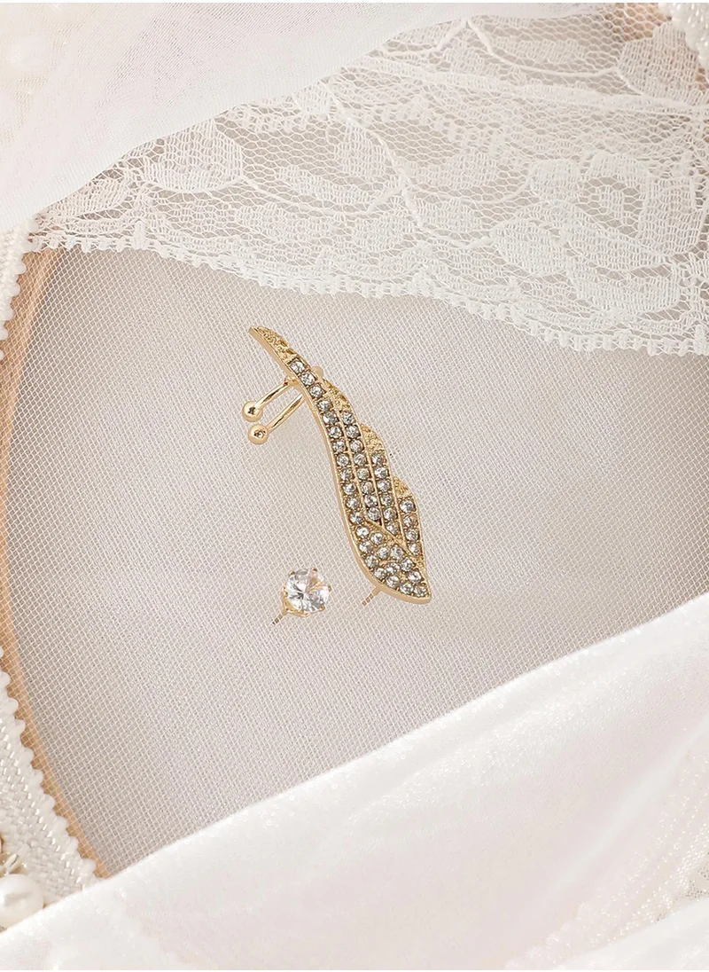 SOHI The Bling Wing Stones Studded Mismatch Stud Earrings