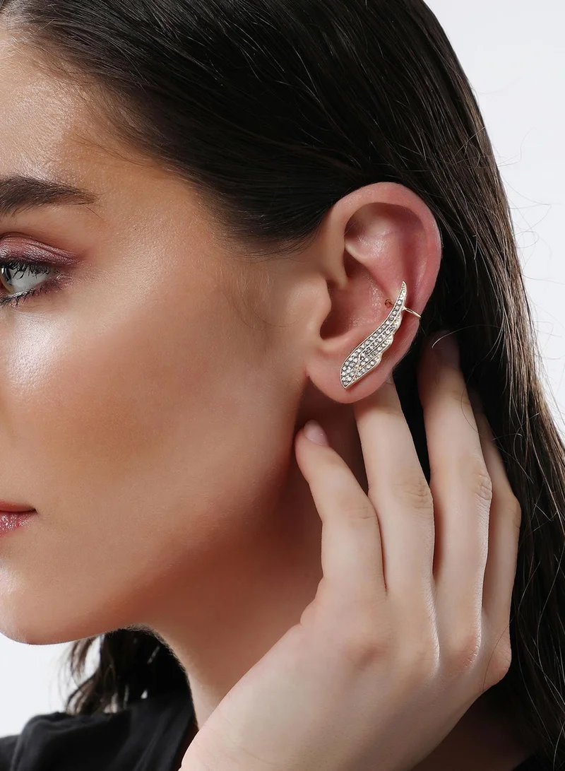 SOHI Bling Wing Stones Studded Mismatch Artificial Stud Earring Jewellery