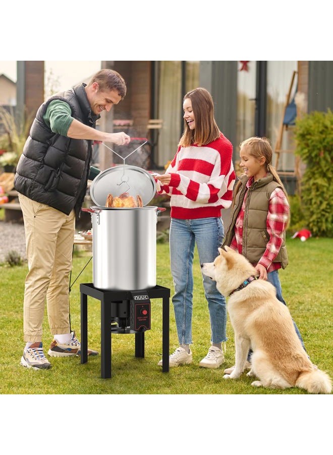 NUUK 30QT Turkey Fryer & 10QT Fish Fryer Combo Kit with CSA Approved 50,000BTU Burner with Auto Ignition System and 10PSI Regulator - Image 4