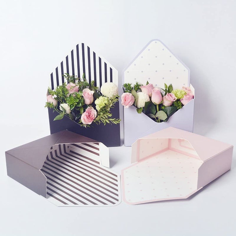 BBJ WRAPS Flower Arrangement Boxes Floral Envelop Box Premium Mixed Style Florist Bouquet Packaging, Perfect for Florists and DIY Lovers, 5 Counts 8x2.8x5.7 Inch (Assorted 5 Patterns - Image 1