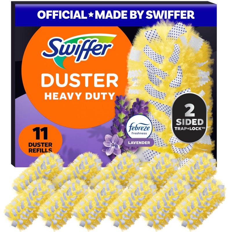 Swiffer Dusters Refill for Cleaning Feather Microfiber Duster Disposable Alternative for Dusting Furniture Blinds Ceiling Fans Walls Helps Remove Allergens Heavy Duty Lavender 11ct
