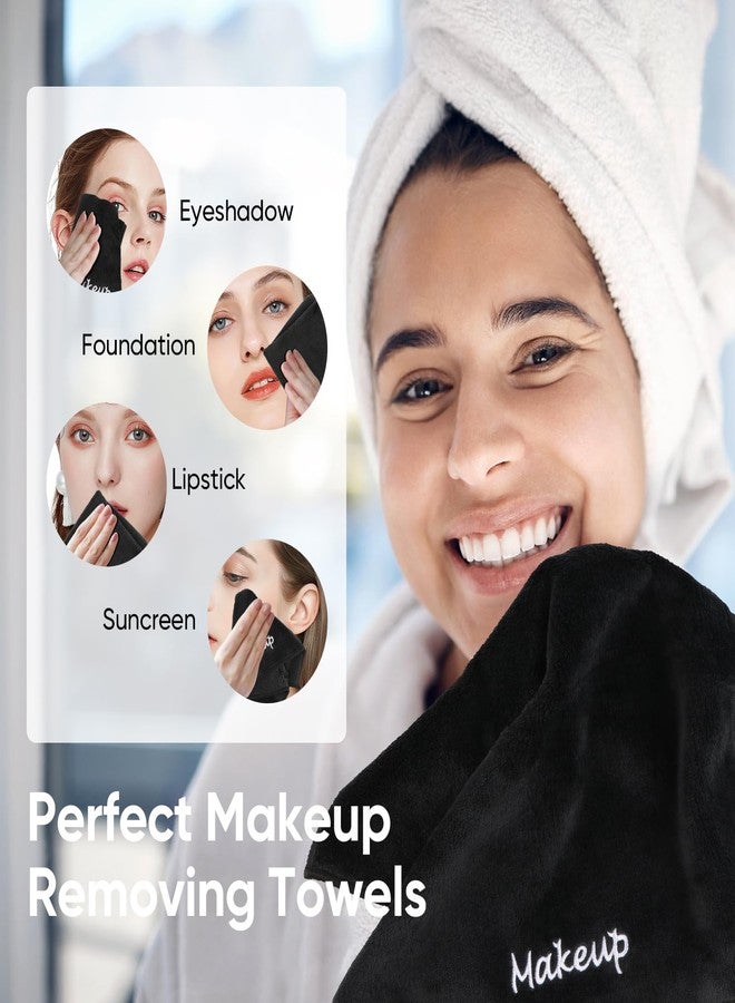 UNIMADE Makeup Remover Cloth, 48 Pack Black Facial Wash Cloths, Soft Coral Fleece Microfiber Towel for Face, Hand, and Bathroom(13" x 13" - Image 2