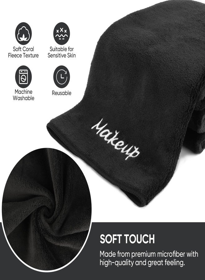 UNIMADE Makeup Remover Cloth, 48 Pack Black Facial Wash Cloths, Soft Coral Fleece Microfiber Towel for Face, Hand, and Bathroom(13" x 13" - Image 3