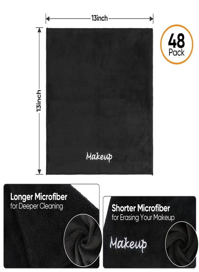 UNIMADE Makeup Remover Cloth, 48 Pack Black Facial Wash Cloths, Soft Coral Fleece Microfiber Towel for Face, Hand, and Bathroom(13" x 13" - Image 4