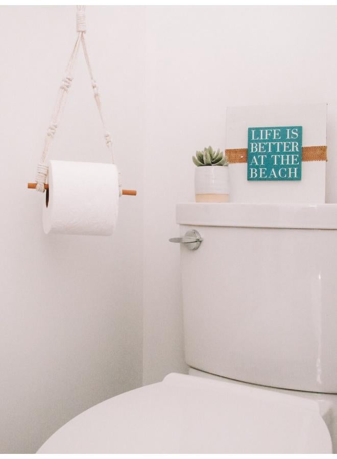 Antikiano Macrame paper roll tissue holder - Image 1