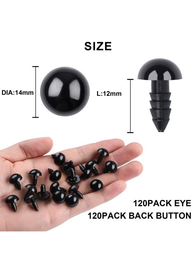 UPINS 120Pcs Plastic Safety Crochet Eyes Bulk With 120Pcs Washers For Crochet Crafts (0.56Inch/14Mm) - Image 2