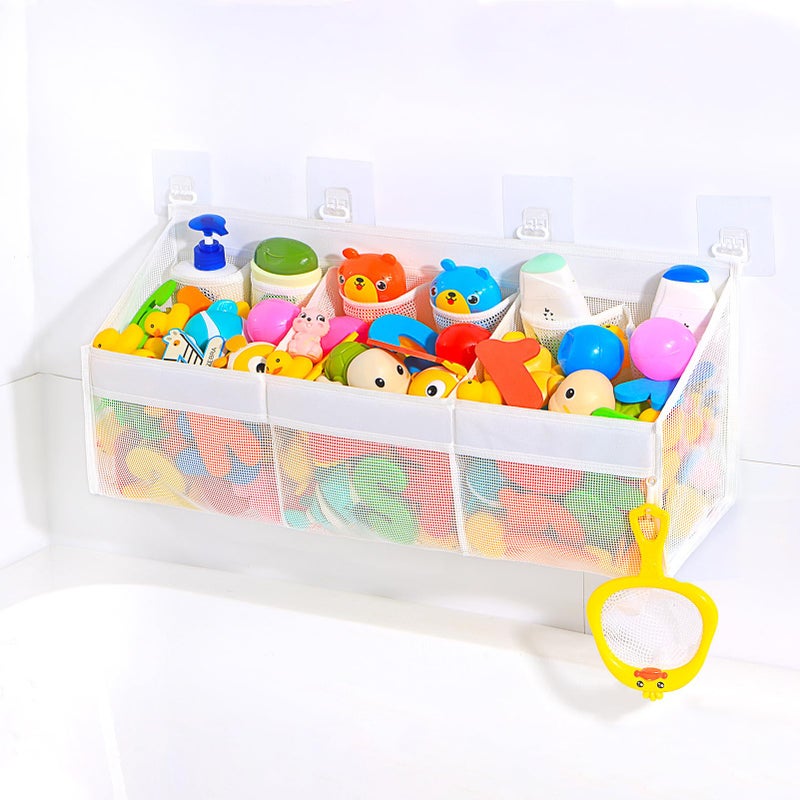 KPH has improved the bath toy holder experience with the bathtub toy storage adding 6 pockets and a super breathable mesh bath toy storage that dries quickly bath toy organizer Easy to use - Image 2