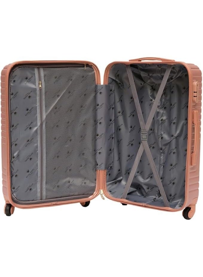 Maze Design Trolley 32 Inch Bag Lightweight Hard Shell Suitcase Rose Gold - Image 4
