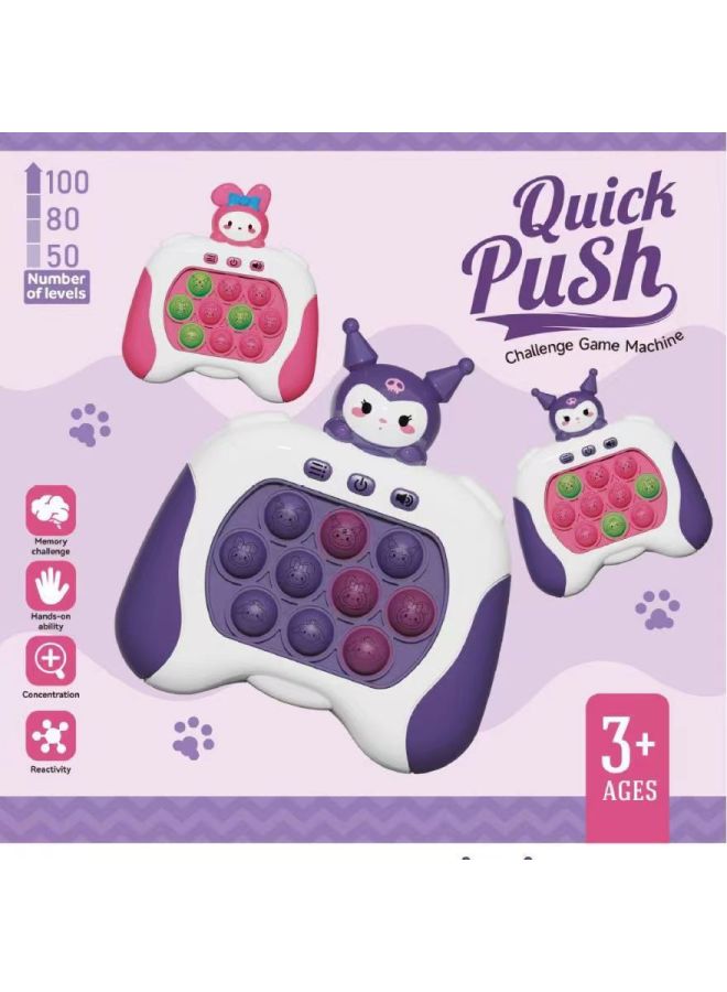 Halloween Quick Push Game Machine Deratization Pioneer Decompression Children's Educational Elimination Music Hamster-Color:Second-generation Upgraded Version Speed Push Game Machine [space Blue/English Box]]-Specifications:Standard