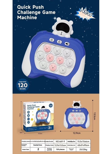 Halloween Quick Push Game Machine Deratization Pioneer Decompression Children's Educational Elimination Music Hamster-Color:Second-generation Upgraded Version Speed Push Game Machine [space Blue/English Box]]-Specifications:Standard