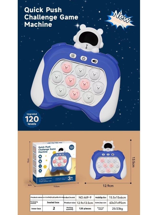 Halloween Quick Push Game Machine Deratization Pioneer Decompression Children's Educational Elimination Music Hamster-Color:Second-generation Upgraded Version Speed Push Game Machine [space Blue/English Box]]-Specifications:Standard