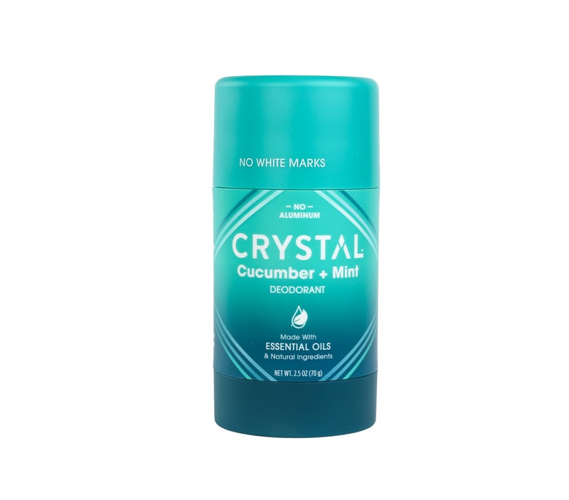 CRYSTAL ESSENCE Crystal Magnesium Solid Stick Natural Deodorant, Non-Irritating Aluminum Free Deodorant for Men or Women, Safely and Effectively Fights Odor, Baking Soda Free, Cucumber + Mint, 2.5 oz - Image 1