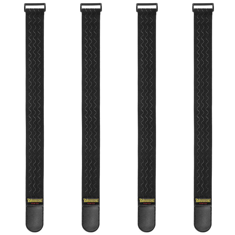 Trilancer Elastic Cinch Straps with AntiSlip Strips 24 x 2 4 Pack Multipurpose Hook and Loop Bundling Straps for Hose Cords Bike Luggage Camping Yoga Mats