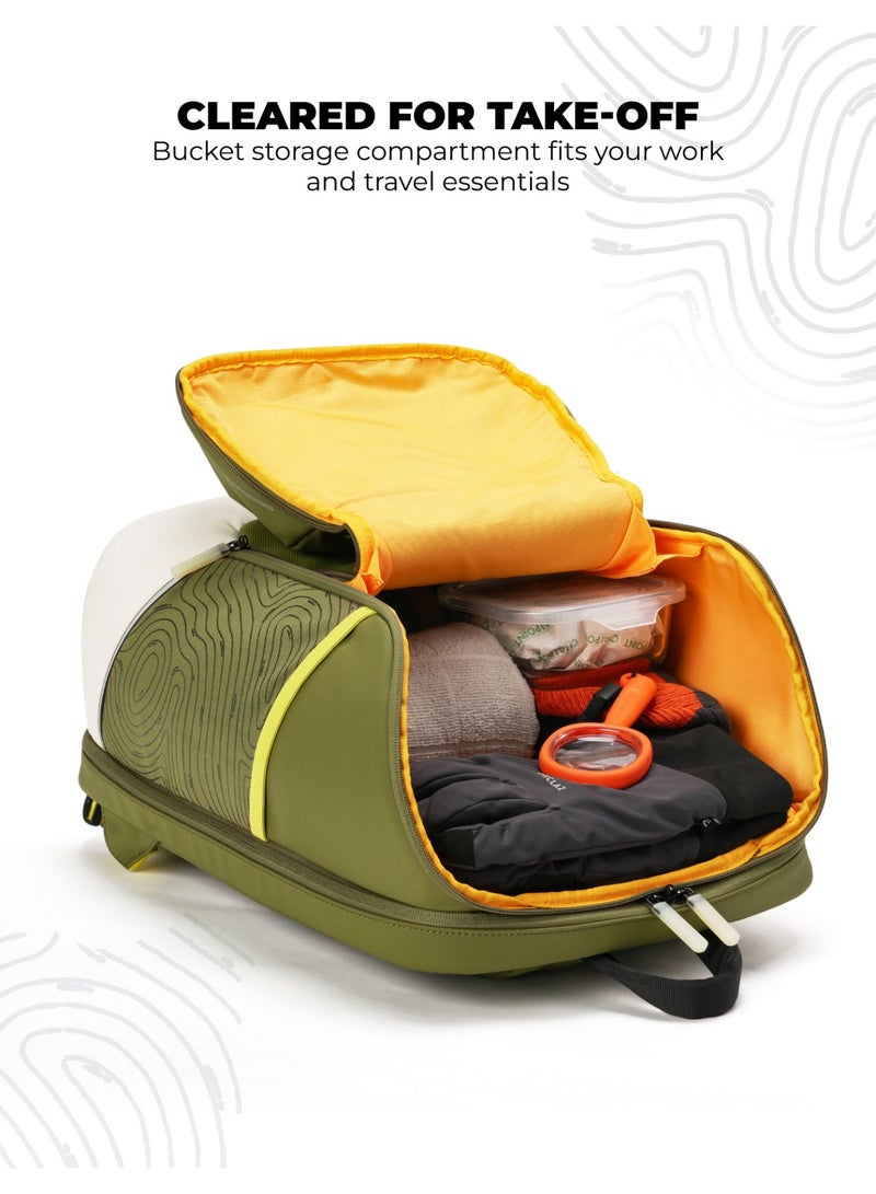 Mokobara The Offshore Backpack - 28L Capacity, Reverse Coated Nylon Material | Green - Image 3