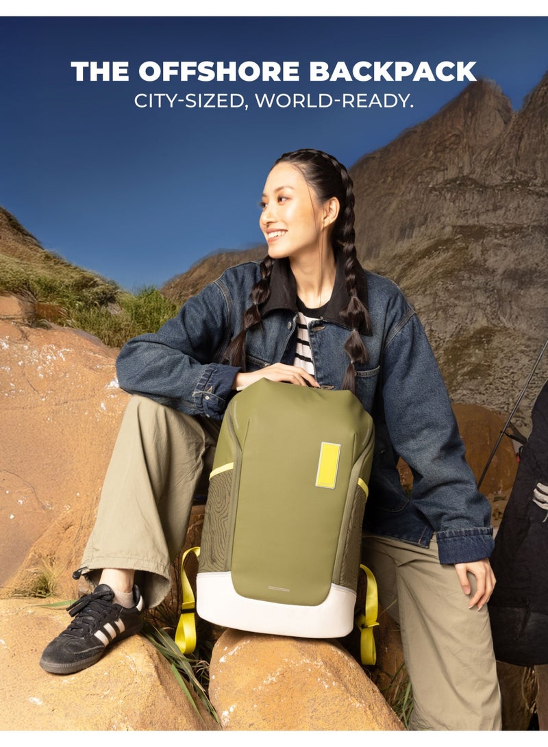Mokobara The Offshore Backpack - 28L Capacity, Reverse Coated Nylon Material | Green - Image 2