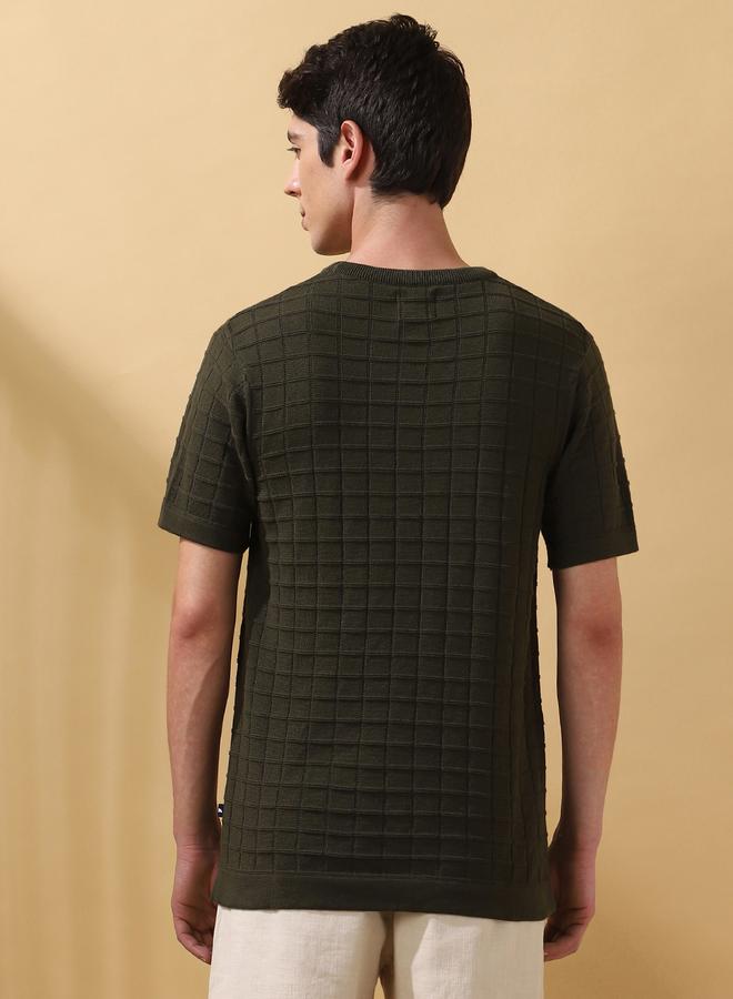 Dennis Lingo Men's Forest Night Flat Knit Textured Regular Fit T-Shirt  - Image 5