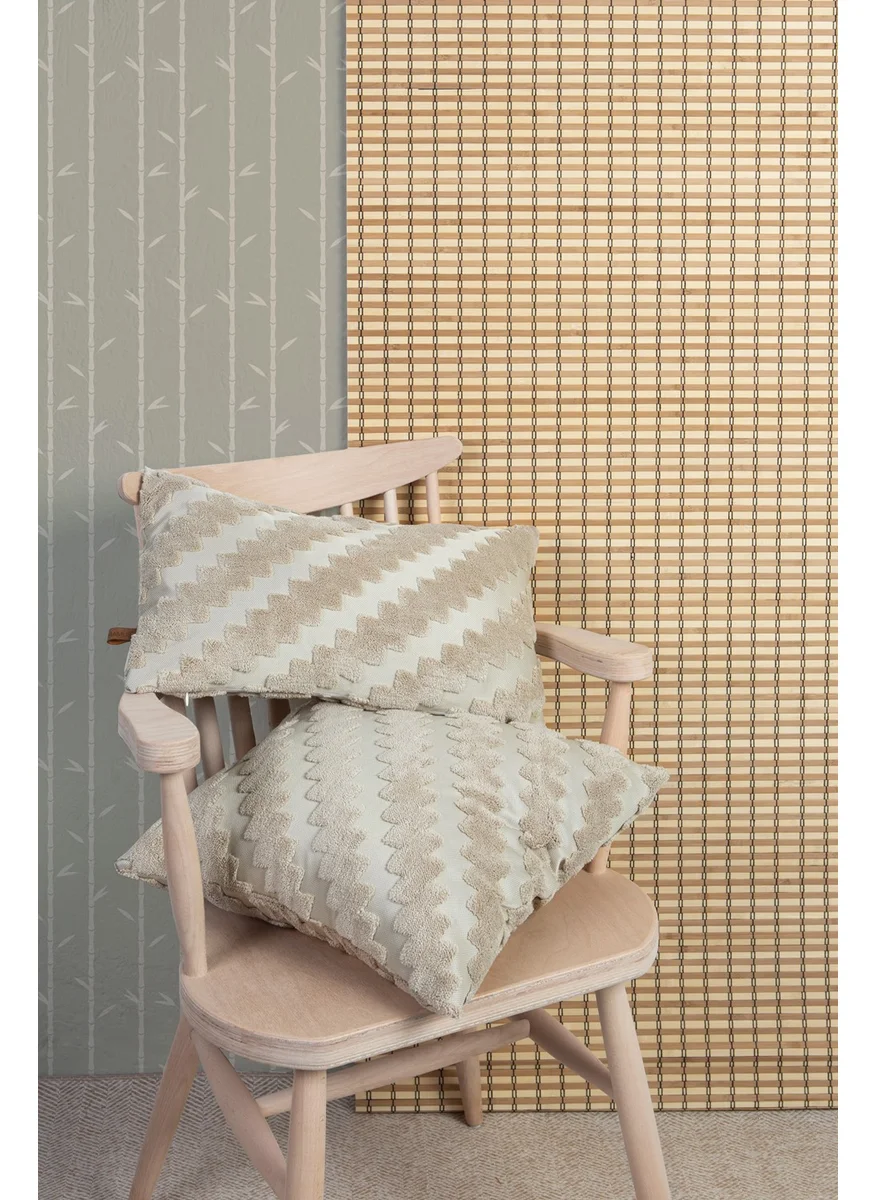 هامور Dough Bohemian Special Design Punch Punch Pattern Square Decorative Throw Pillow Cover Zigzag Natural