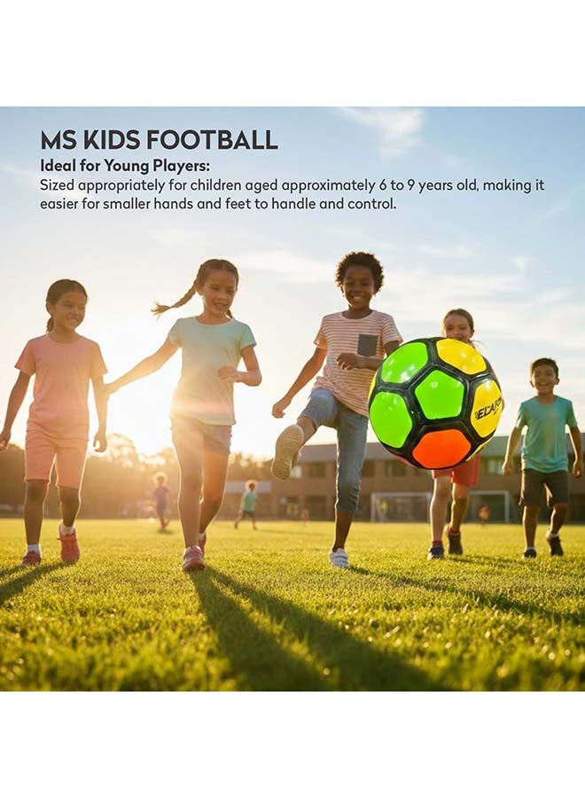 ELAN Street Pup PVC Kids Football - Official Size 3, Vibrant Multi-Color Design, High-Cladding Durable Soccer Ball for Boys & Girls (All-Weather Play) - Image 2