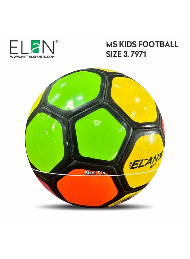ELAN Street Pup PVC Kids Football - Official Size 3, Vibrant Multi-Color Design, High-Cladding Durable Soccer Ball for Boys & Girls (All-Weather Play) - Image 3