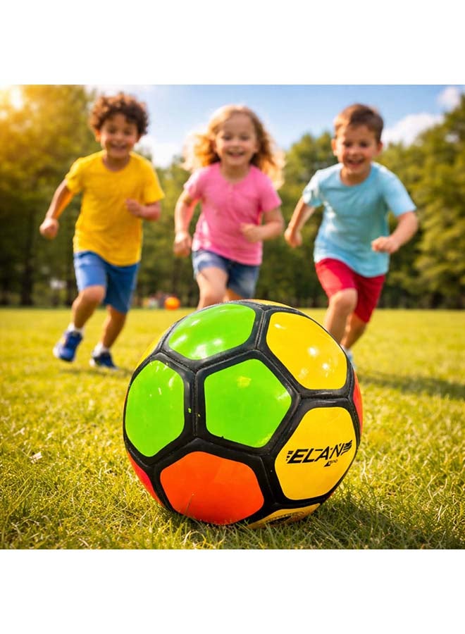 ELAN Street Pup PVC Kids Football - Official Size 3, Vibrant Multi-Color Design, High-Cladding Durable Soccer Ball for Boys & Girls (All-Weather Play) - Image 4